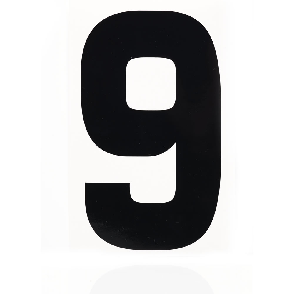 9. Цифра 9 черная. Белые цифры на черном фоне. Цифра 9 на весь лист а4. Большие цифры 9.