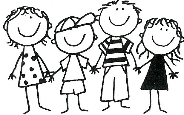 Group of friends clipart black and white