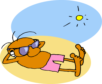 sun tanning cartoon