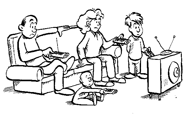 Single one line drawing family sitting on sofa and watch tv in living room  at evening Lounge room interior with rear view of couple on couch  Continuous line draw design graphic vector
