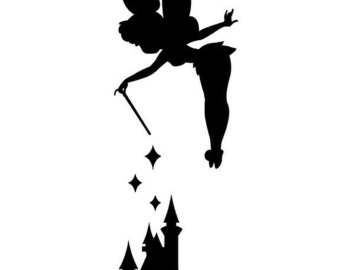tinkerbell clipart black and white