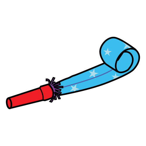New Year Party Blower Clipart