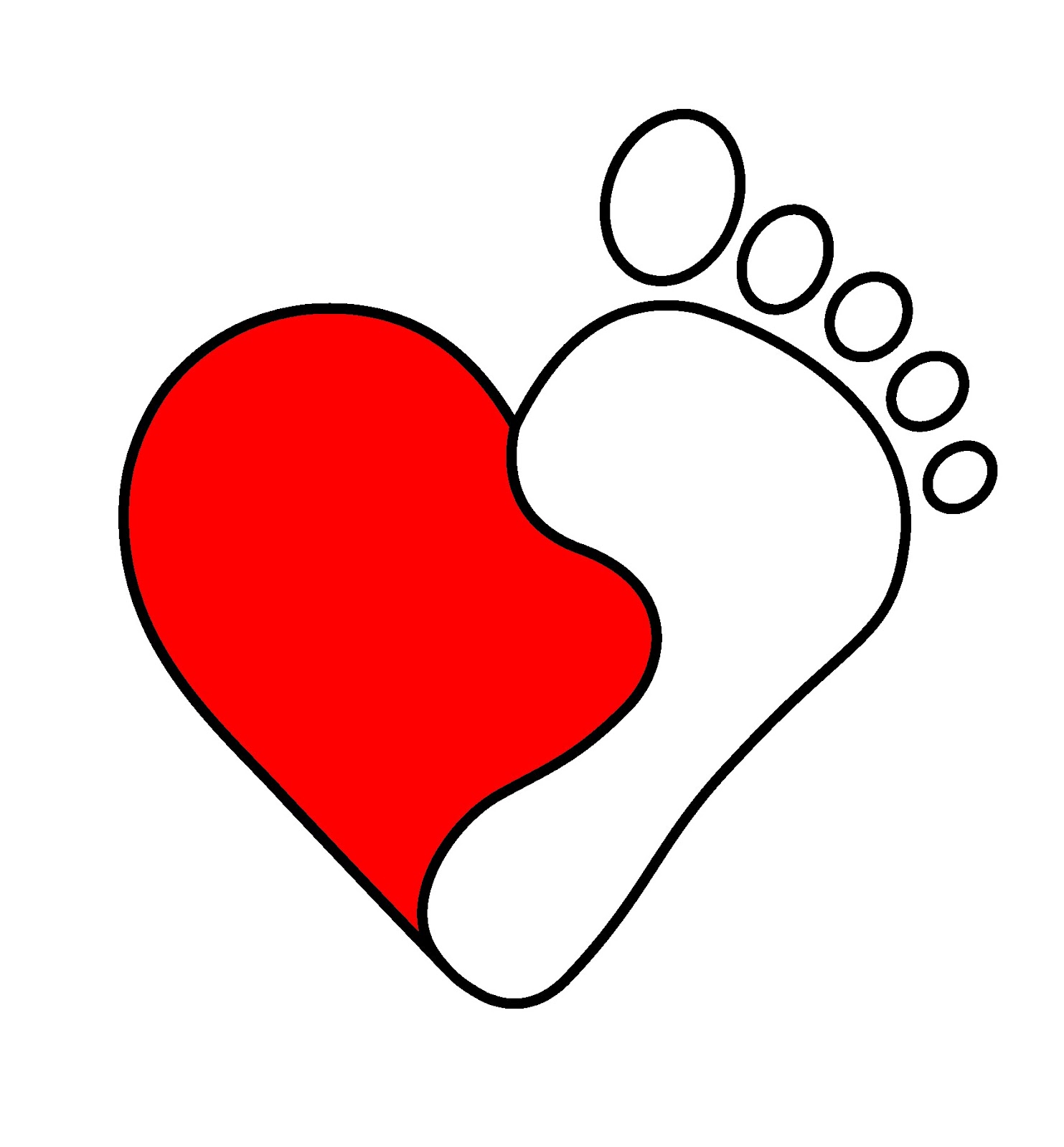 Baby Feet Heart Clipart