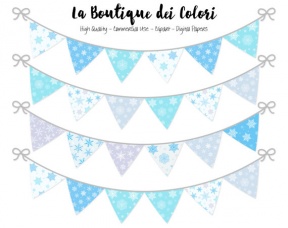 Winter Bunting Banners Party Flags clipart by LaBoutiqueDeiColori