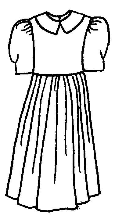 Lady in dress black and white clipart