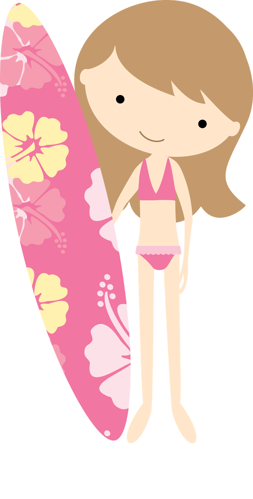 Surfing Girl Cliparts