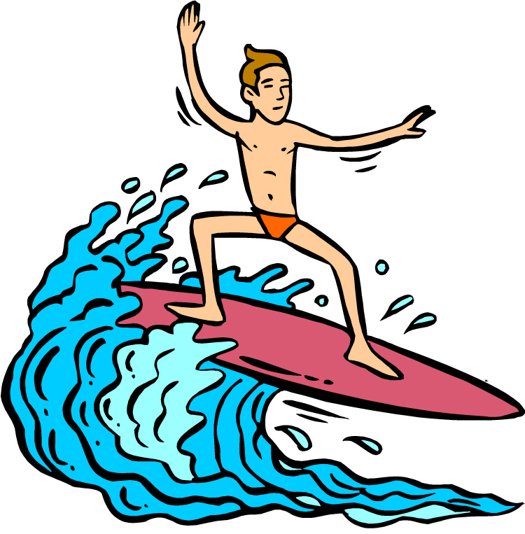 Surfing Girl Cliparts