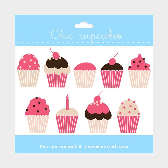 Chic cupcakes clipart