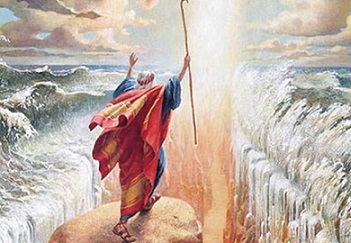 Moses Parting Red Sea Illustration Illustration 66652340  Megapixl