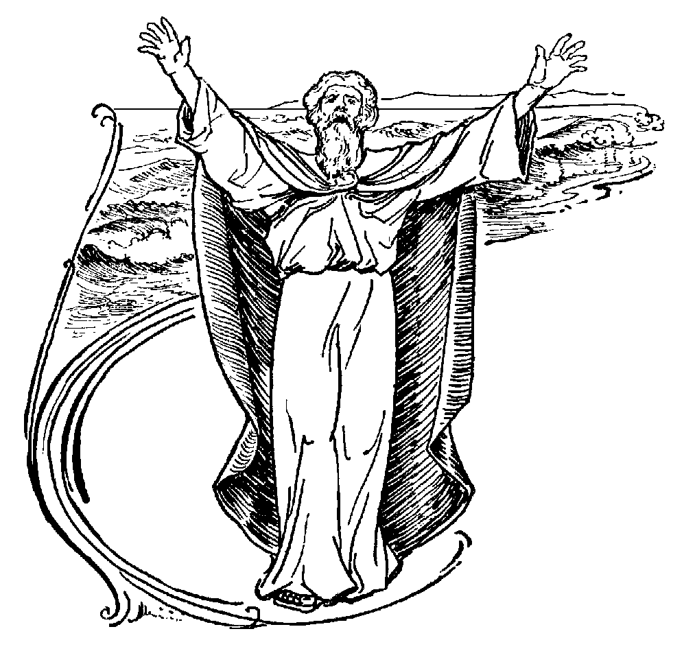 Moses clipart black and white