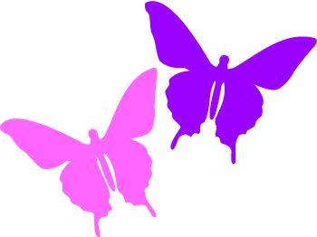 Simple pink butterfly clipart