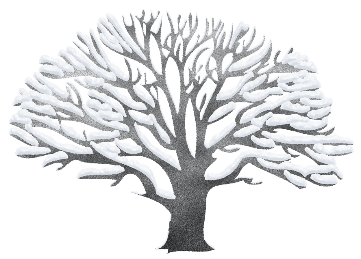 Winter Snowy Black Tree PNG Picture