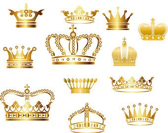 Crown Clipart // King Queen Crown Clip Art // Royal by BlueGraphic
