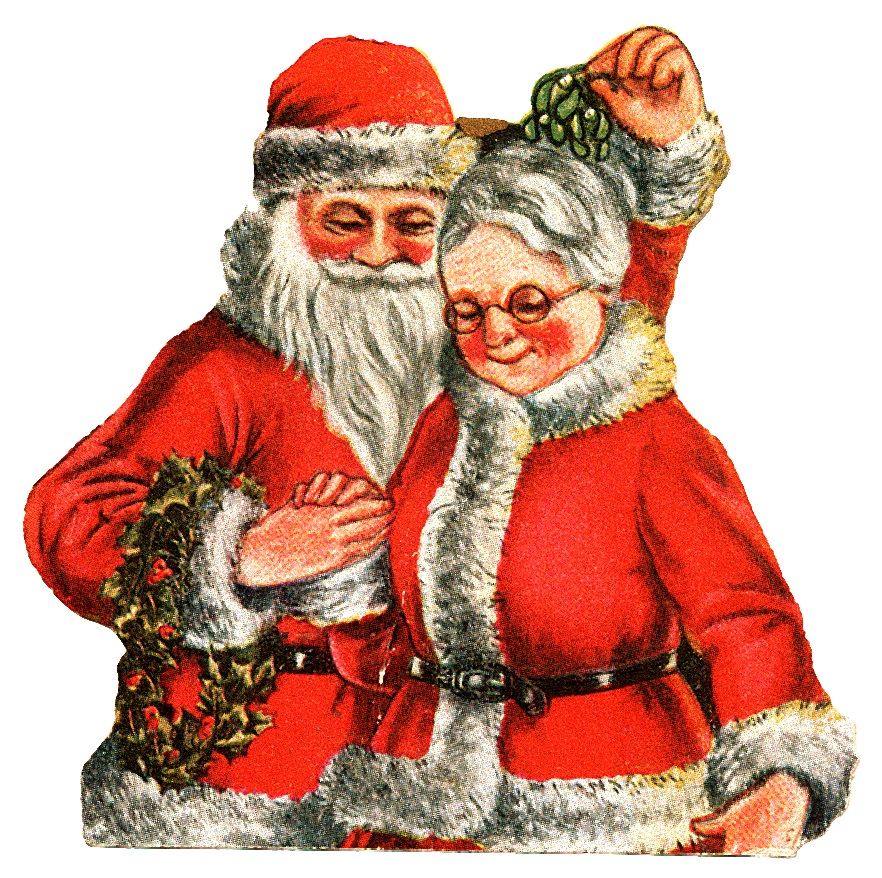 vintage santa and mrs claus - Clip Art Library