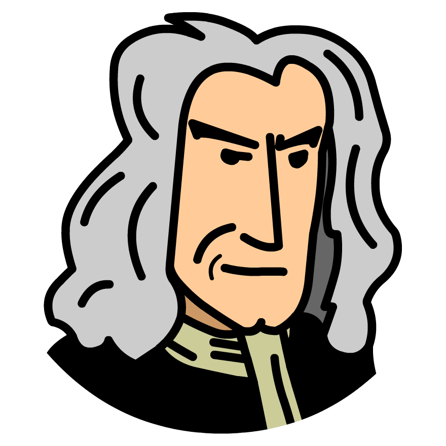 Isaac Newton Having An Idea Cartoon Clipart Vector - FriendlyStock