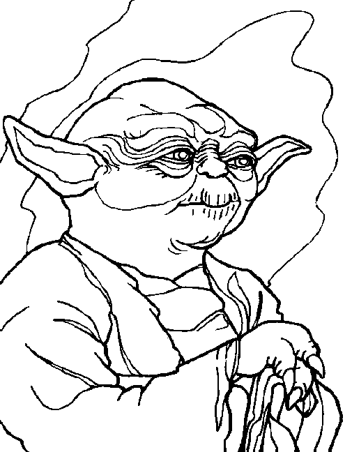 Coloring Page Printable Yoda - Clip Art Library