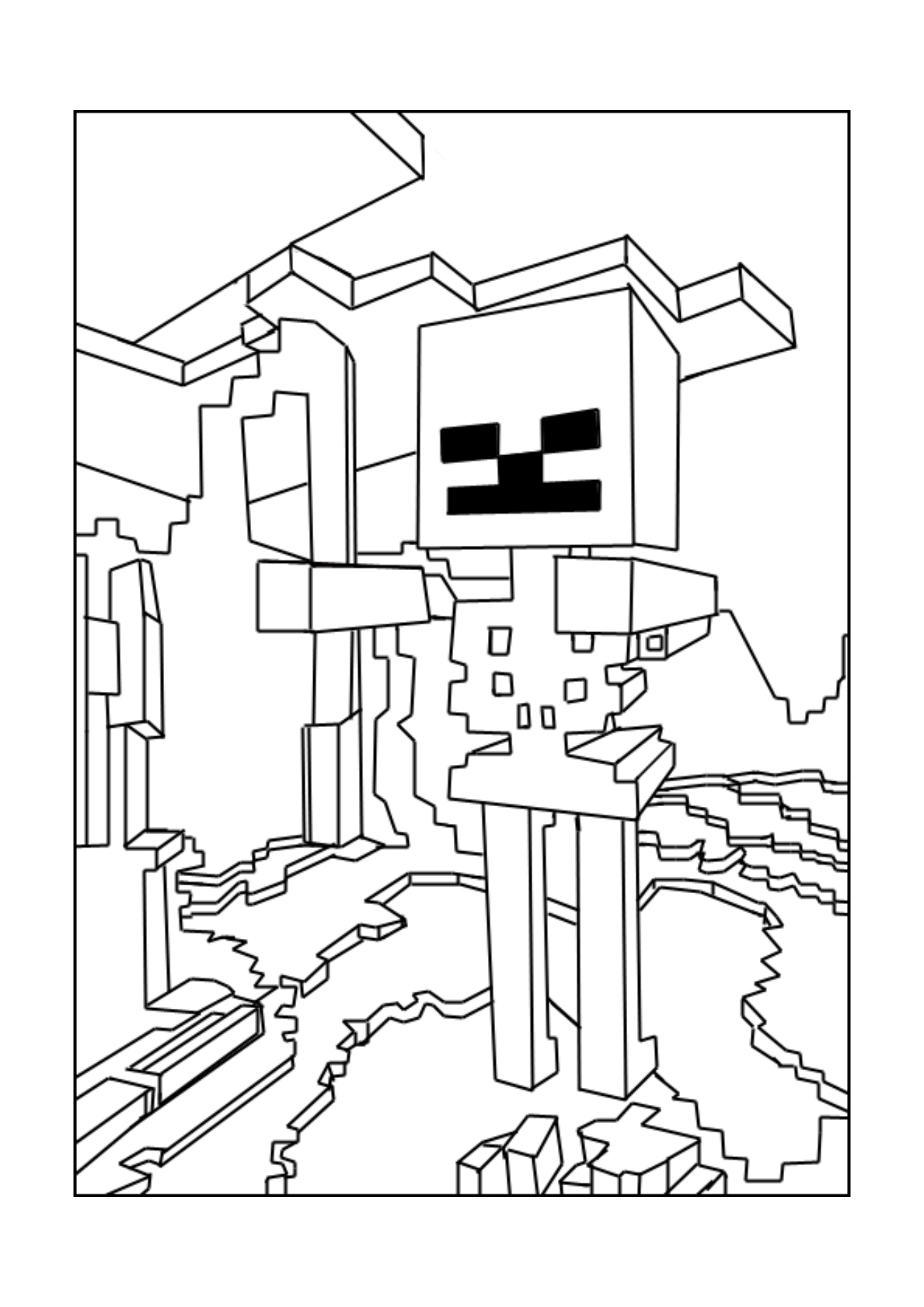 Download Art Drawing Black White Minecraft Pixel HQ PNG Image