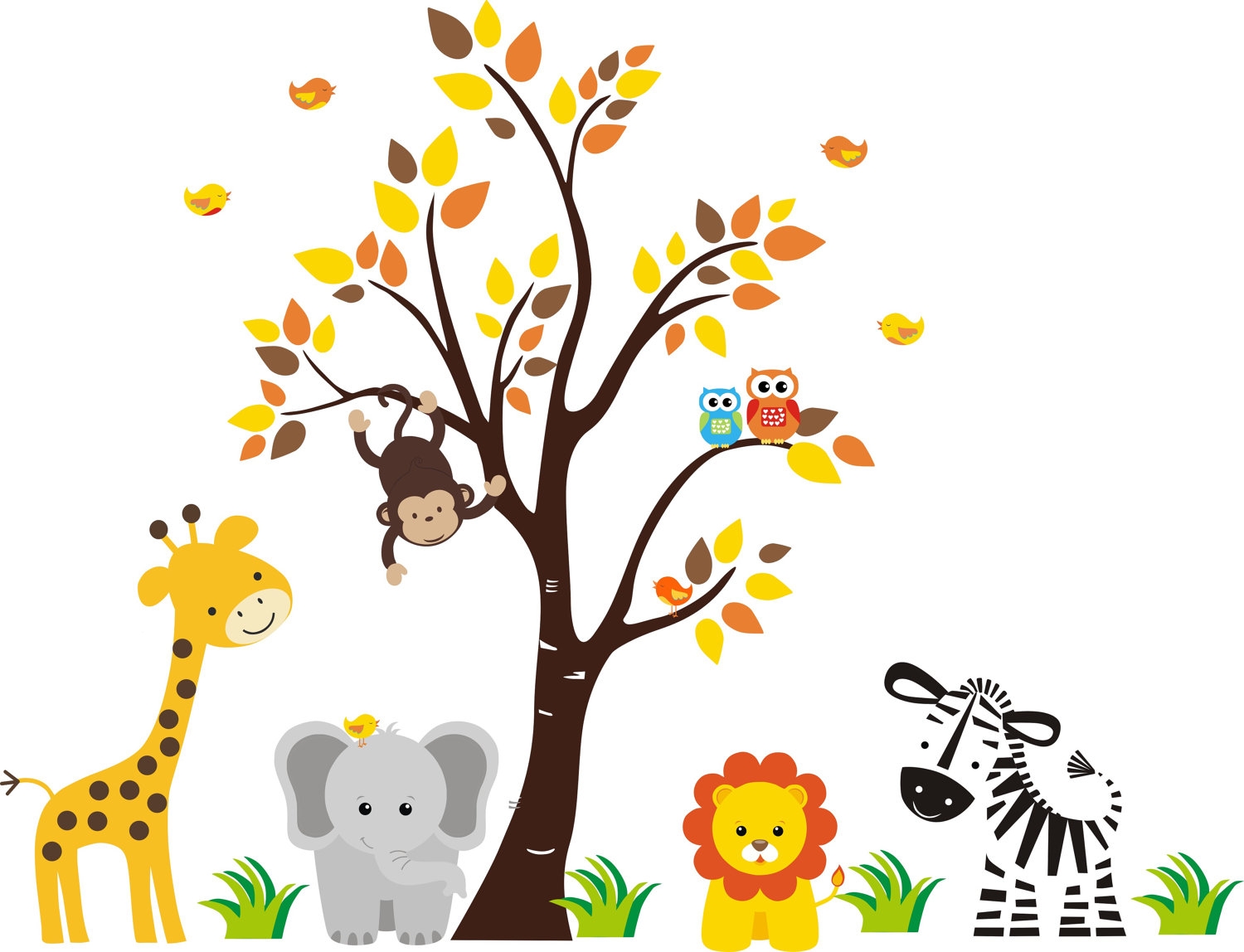 free printable baby jungle animal clipart