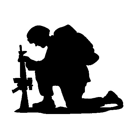 Fallen soldier silhouette clipart