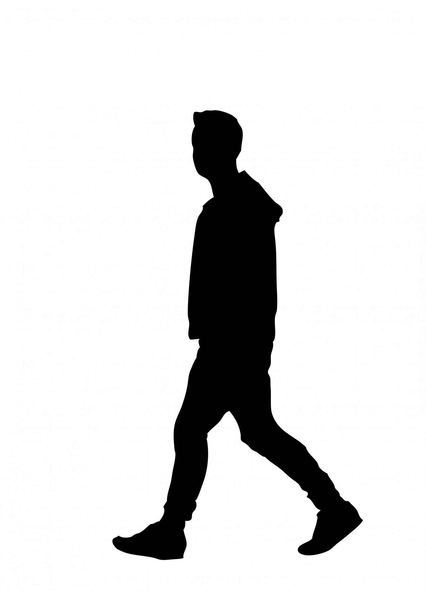 People walking clipart black and white