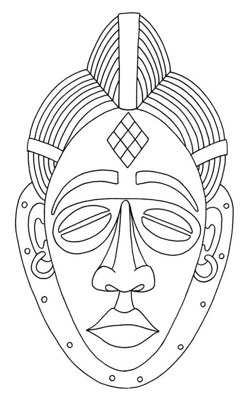 Wooden african mask with decorations 11336836 Vector Art at Vecteezy