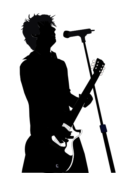 Man singing clipart silhouette
