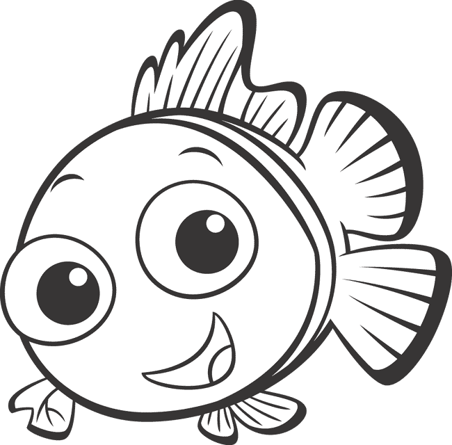 Nemo clipart black and white