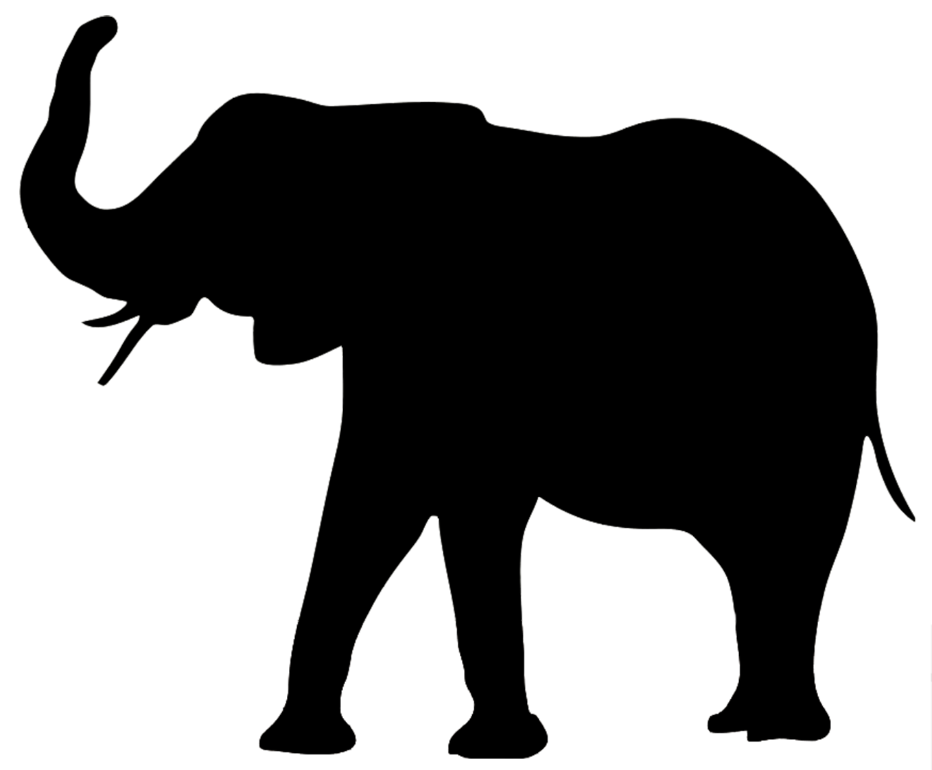 Asian Elephant Silhouette Clipart 