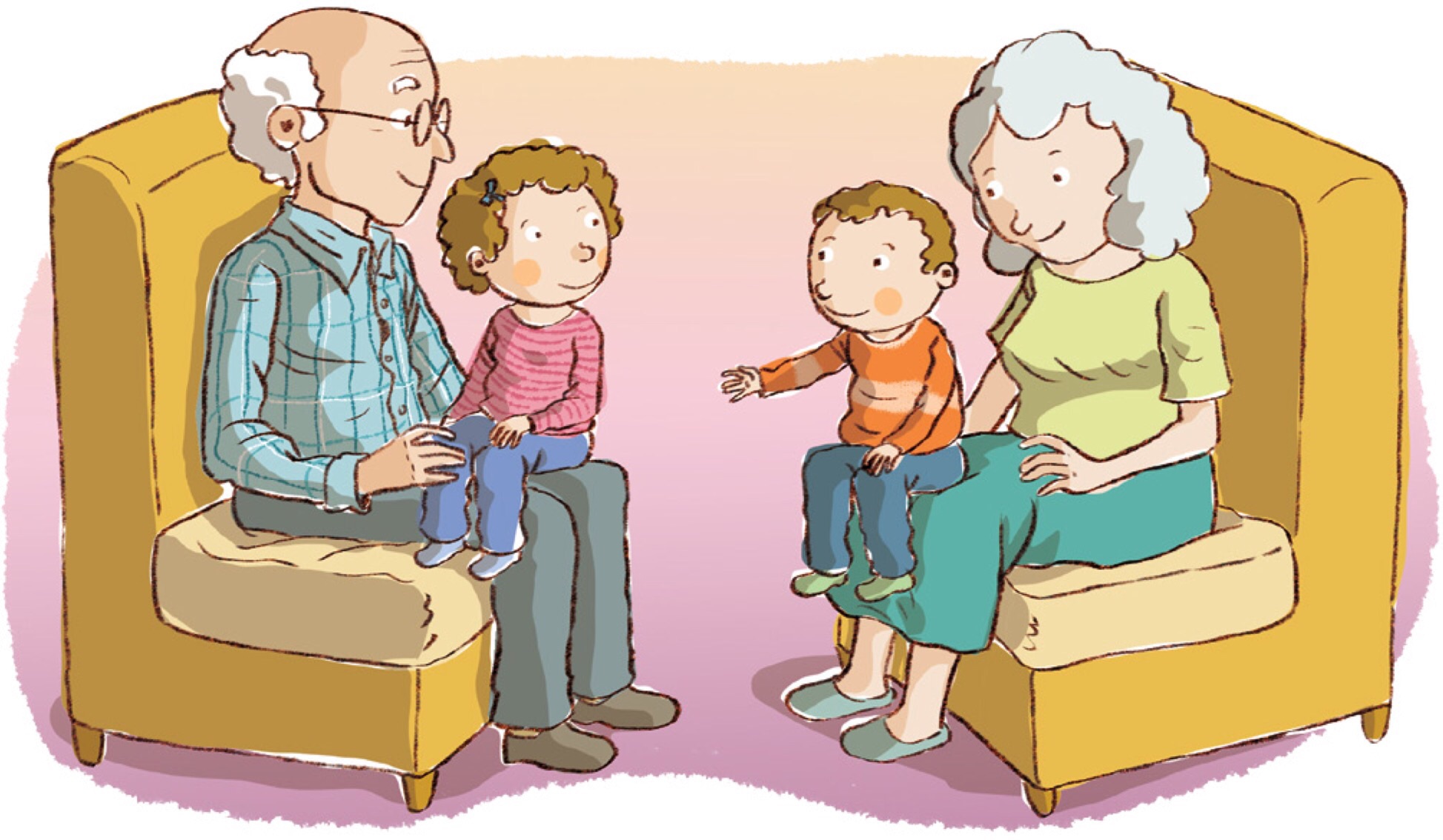 children with grandparents clipart - Clip Art Library