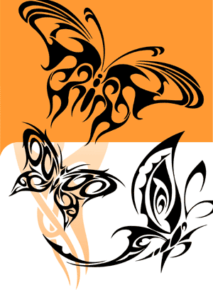 Ribbon Butterfly Cliparts