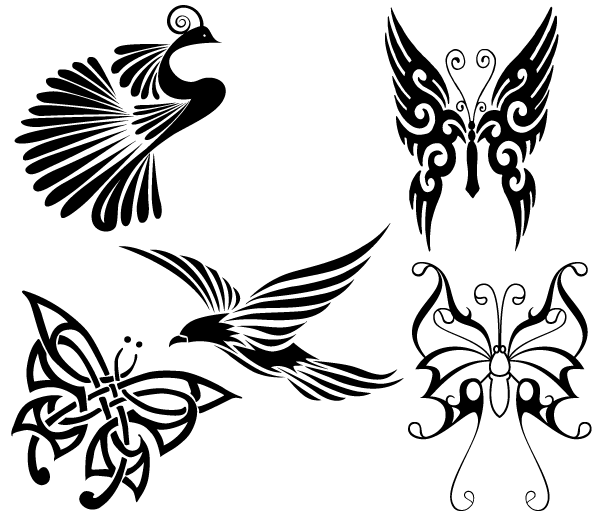 Ribbon Butterfly Cliparts
