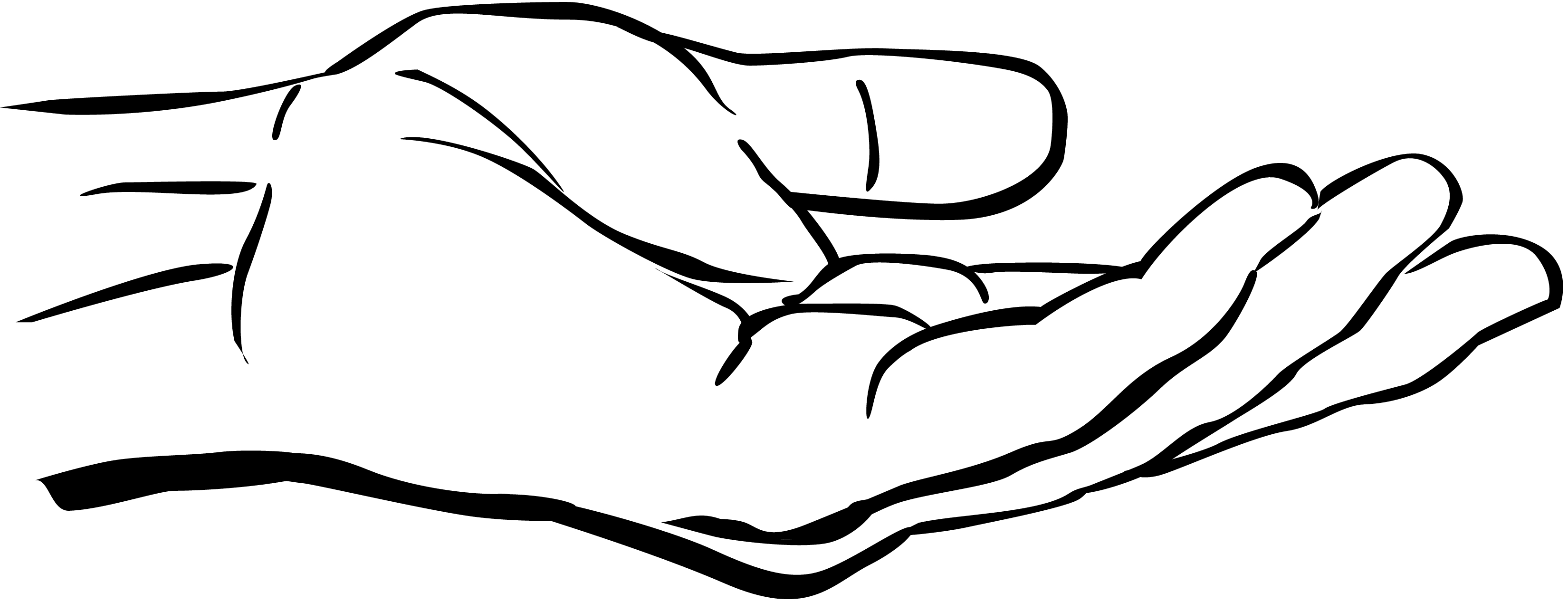 Helping hands clipart black and white