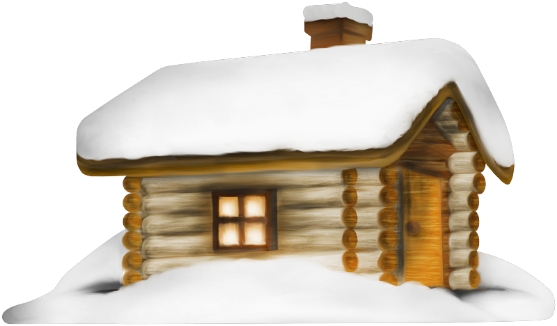 Transparent Winter House with Snow PNG Clipart