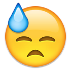 Face With Cold Sweat Emoji U+1F613/U+E108 Clipart