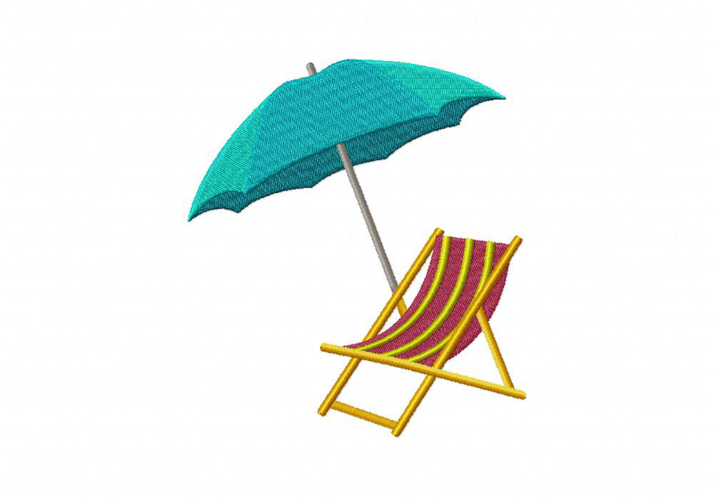 Clipart beach chair and umbrella