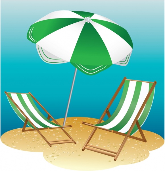 Beach umbrella vector art free vector download
