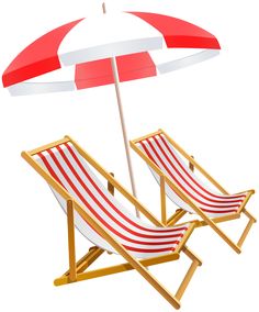 Beach Chair and Umbrella PNG Clip Art Transparent Image