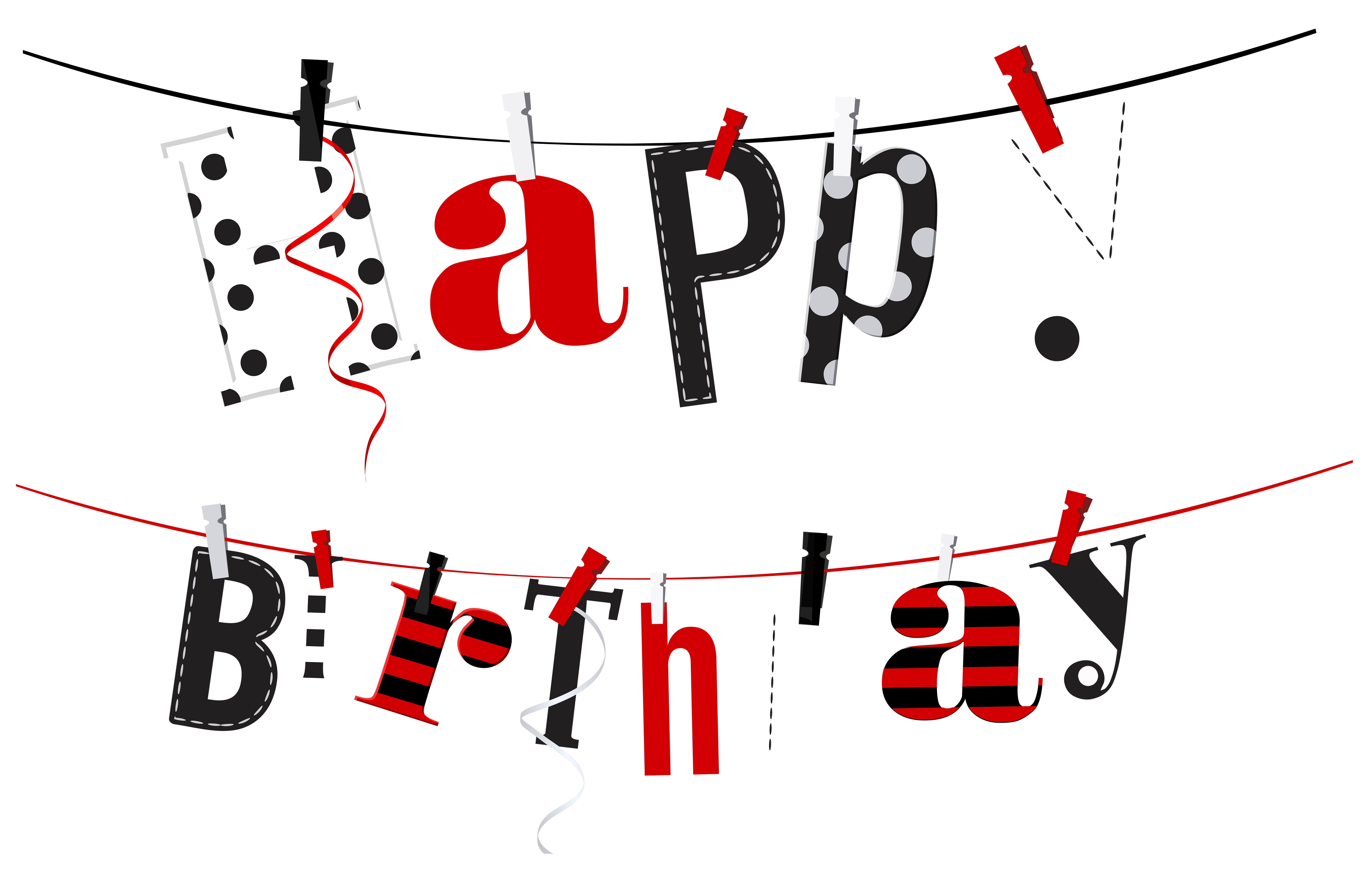 Happy Birthday Streamer Transparent PNG Clip Art Image