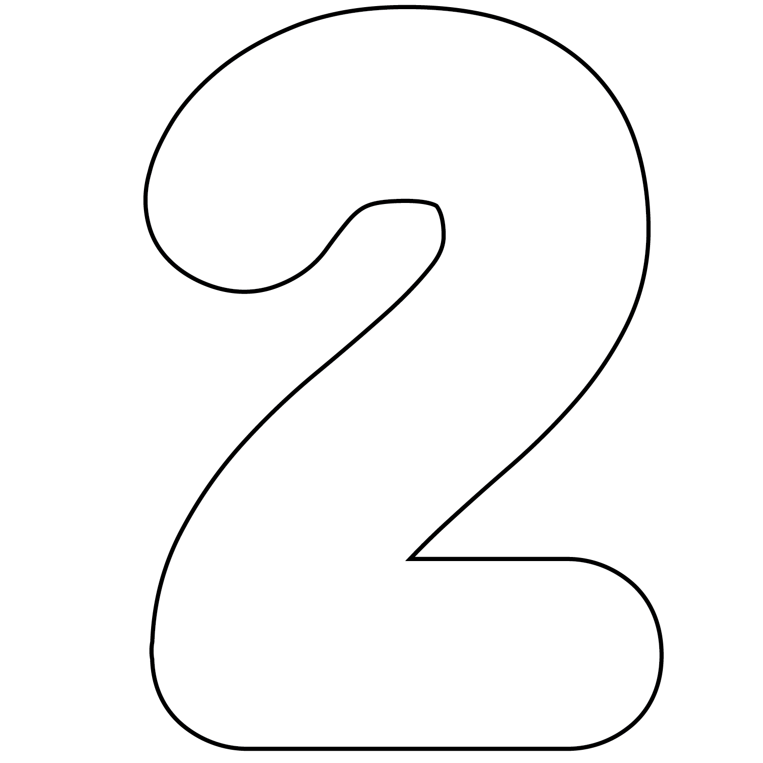 Number two clipart black and white