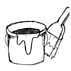 Paint can clipart black and white