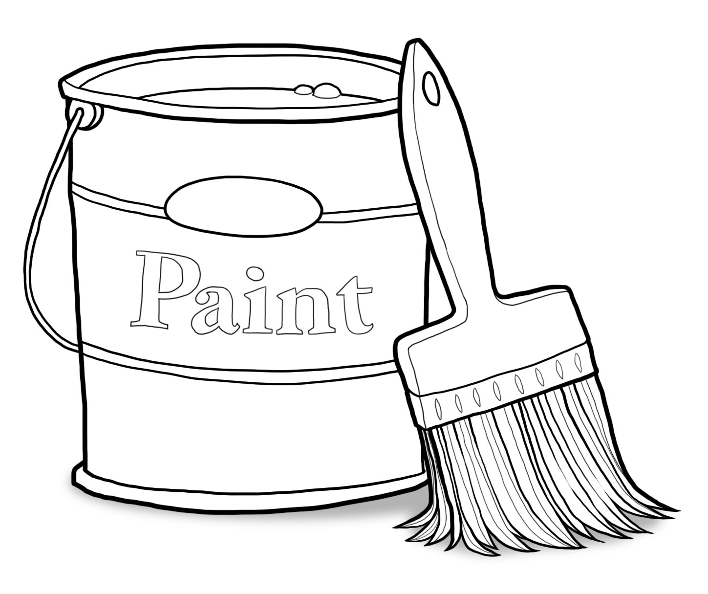 Paint can clipart black and white