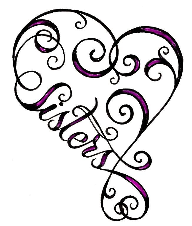 Sisters Heart Cliparts