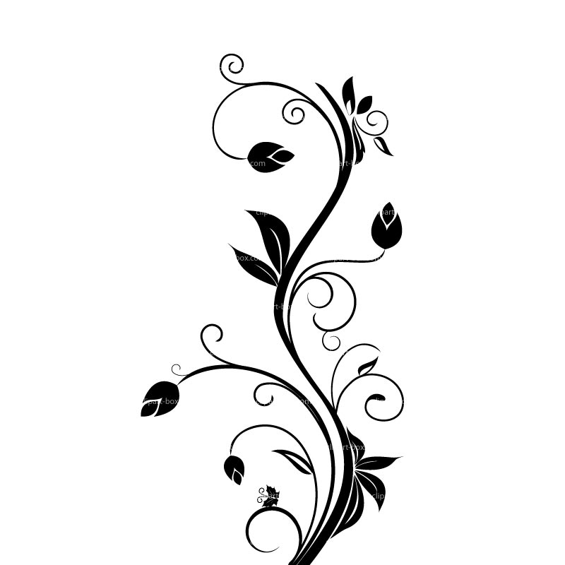 Black Floral Clip Art