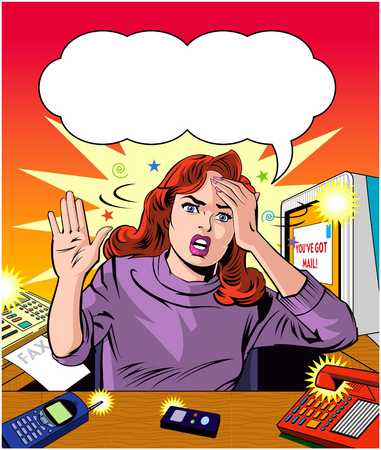 Female Overwhelmed Cliparts
