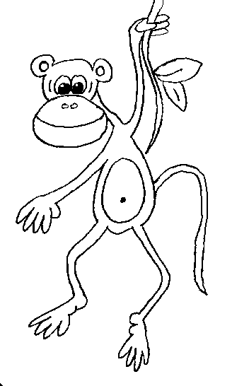 Free Black and White Monkey Clipart, 1 page of Public Domain Clip Art