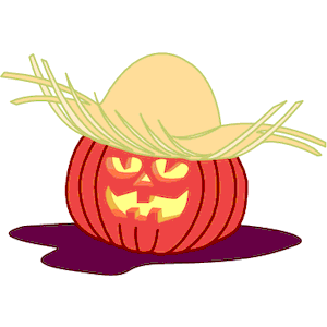 Pumpkin in Straw Hat clipart, cliparts of Pumpkin in Straw Hat