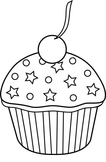 Black and white cupcakes clipart