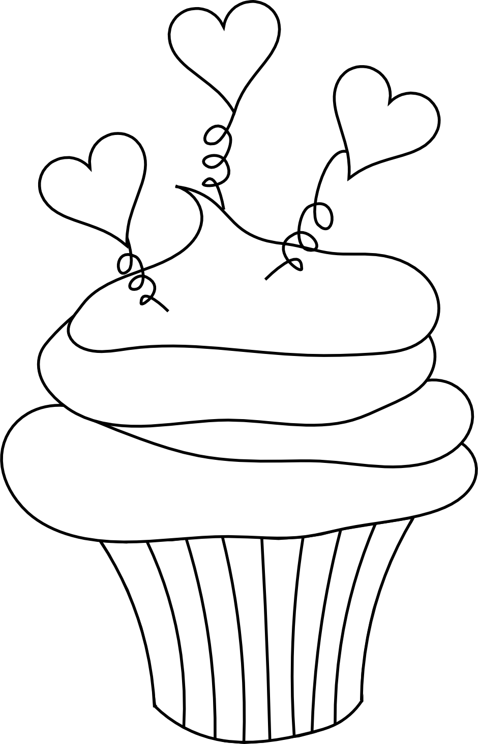 Cupcake clipart coloring page