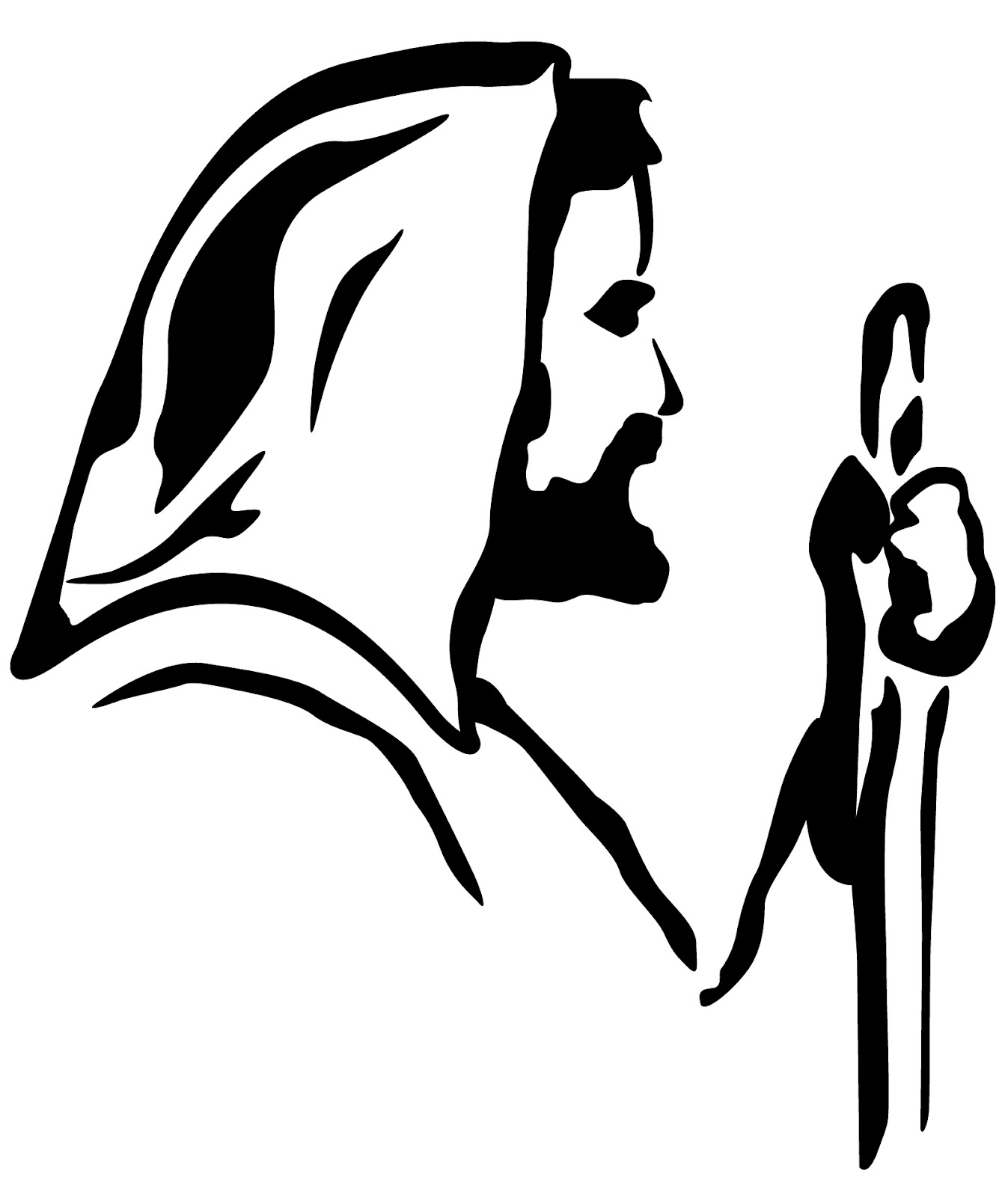 Free black and white jesus clipart