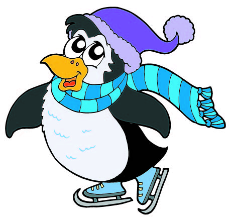 penguin skiing clip art